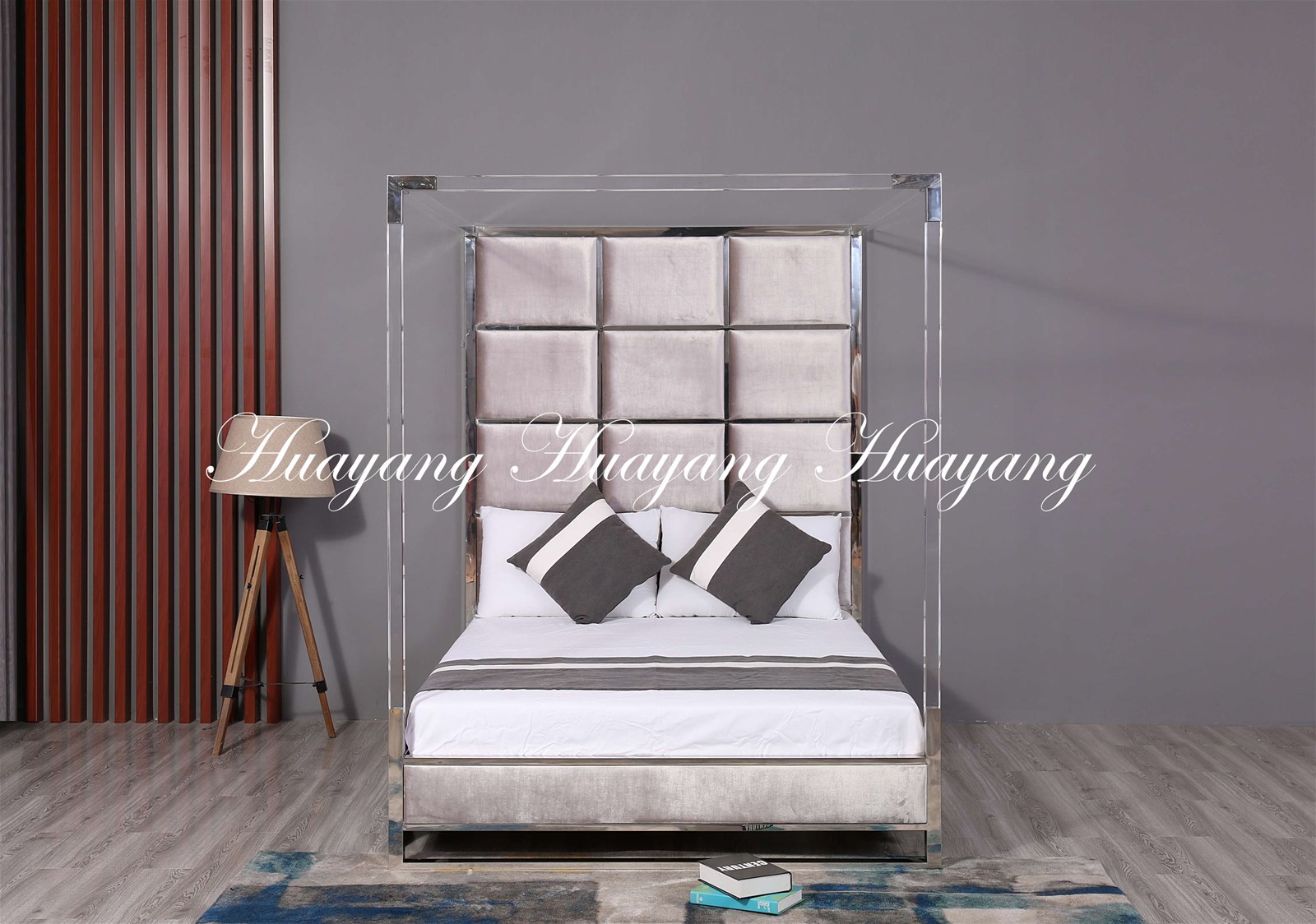 Upholstered Velvet Canopy Bed Upholstered Platform Velvet Bed