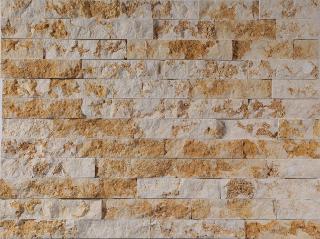 Golden and white marble culture stone panel