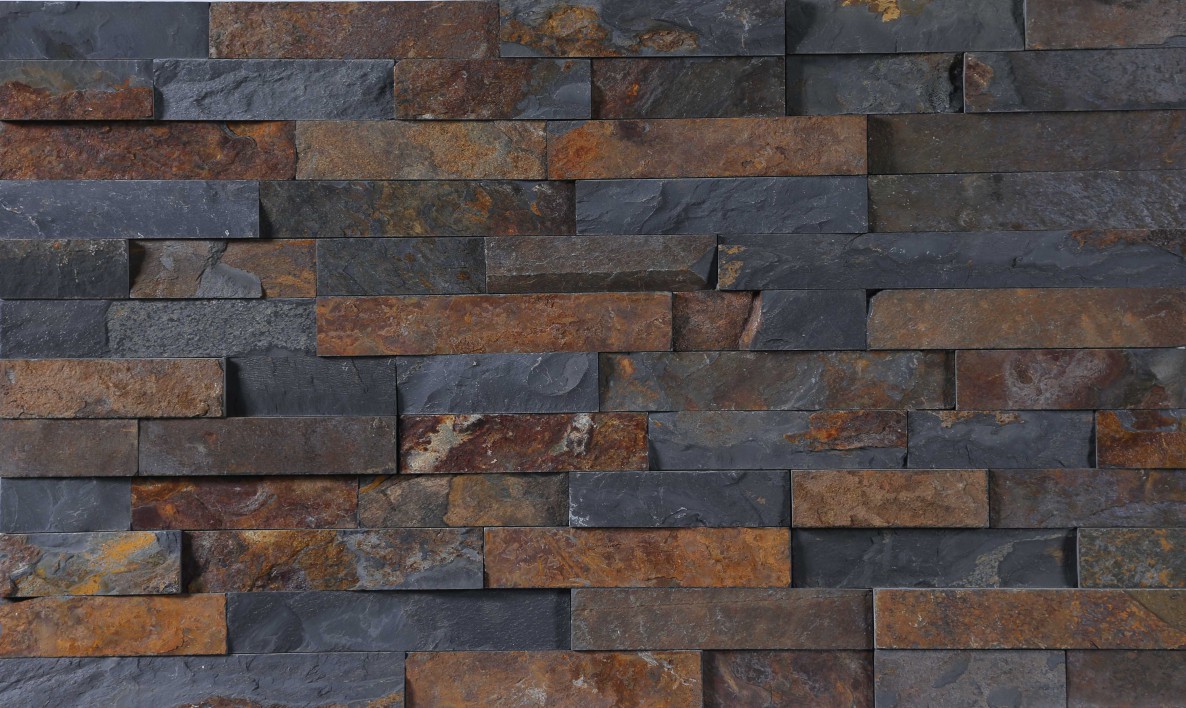Black rusty slate culture stone panel