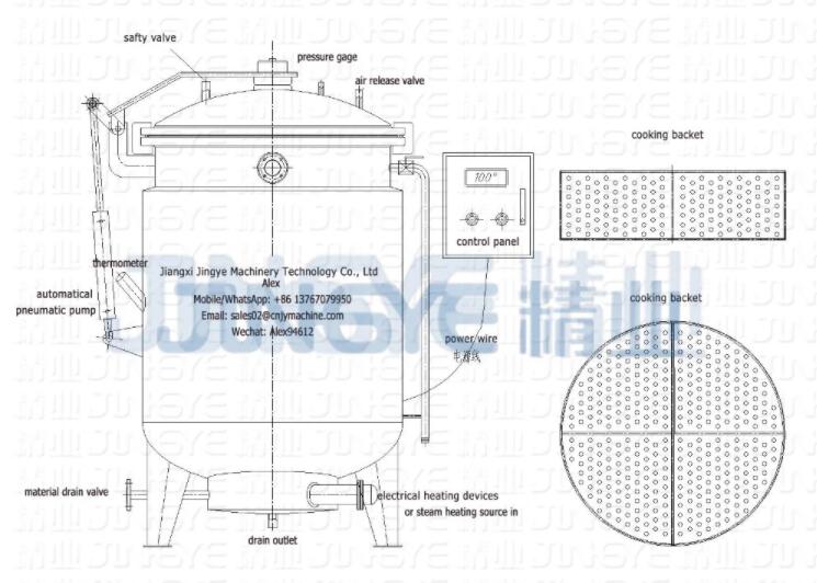 Pressure Cooking Vessel Vat Tank for bone soupmeat