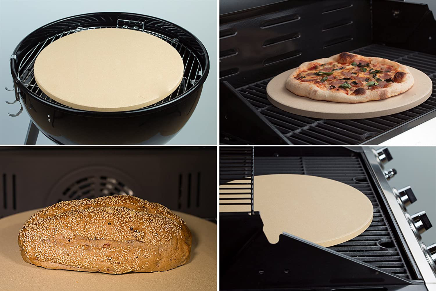 BBQ Rectangular Rectangle Square Round Black White Cordierite Ceramic Pizza Oven Baking Grilling Refractory Pizza stone