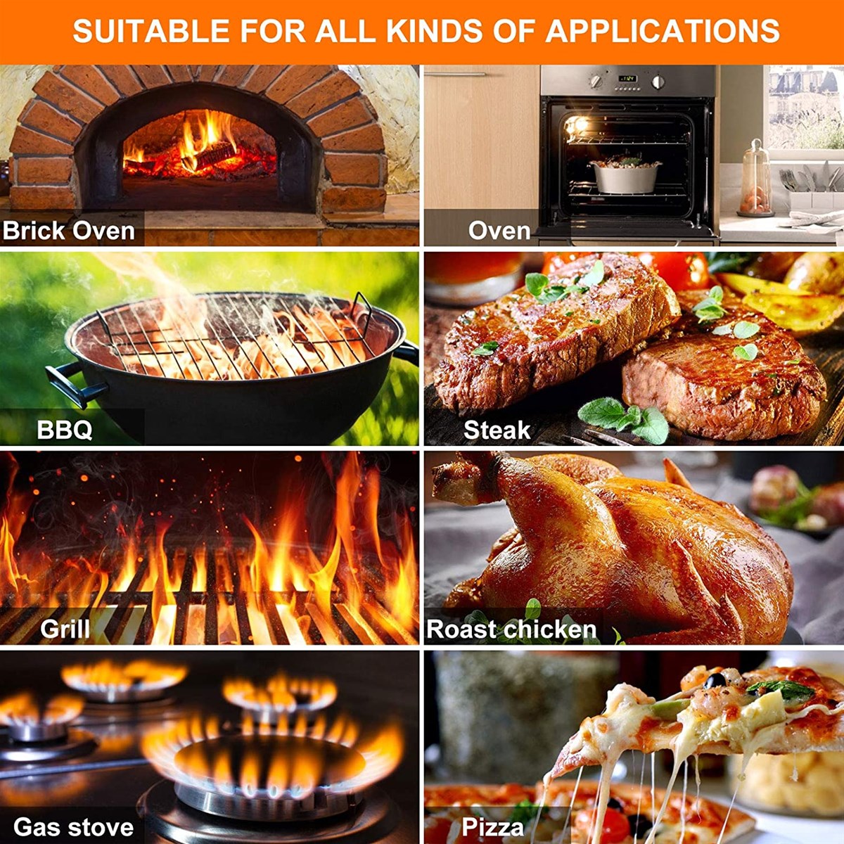 BBQ Rectangular Rectangle Square Round Black White Cordierite Ceramic Pizza Oven Baking Grilling Refractory Pizza stone