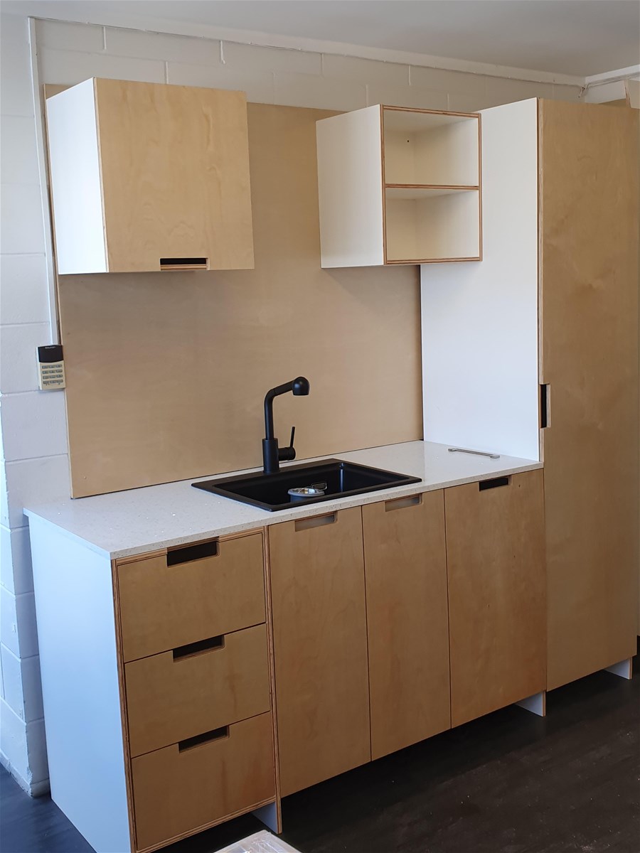 White Modern style bath vanities with sink and tap