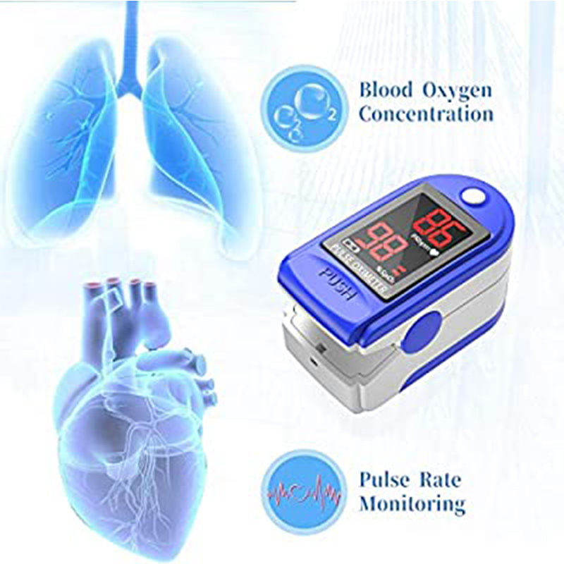 Fingetip Pulse Oximeter Blood Oxygen Saturation Monitor spO2 with pulse rate measurements and Pulse Bar Graph LED Screen