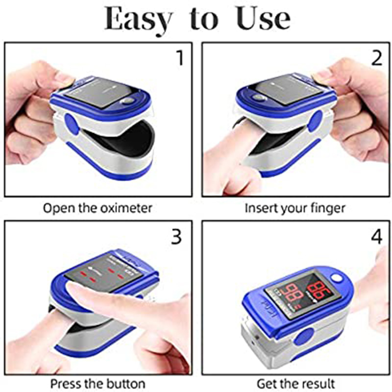 Fingetip Pulse Oximeter Blood Oxygen Saturation Monitor spO2 with pulse rate measurements and Pulse Bar Graph LED Screen