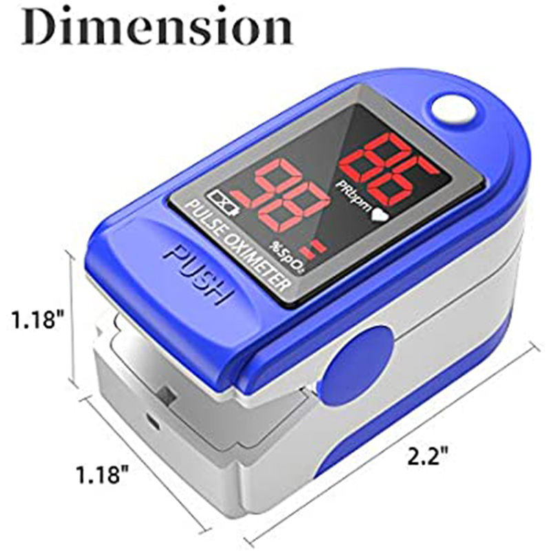 Fingetip Pulse Oximeter Blood Oxygen Saturation Monitor spO2 with pulse rate measurements and Pulse Bar Graph LED Screen