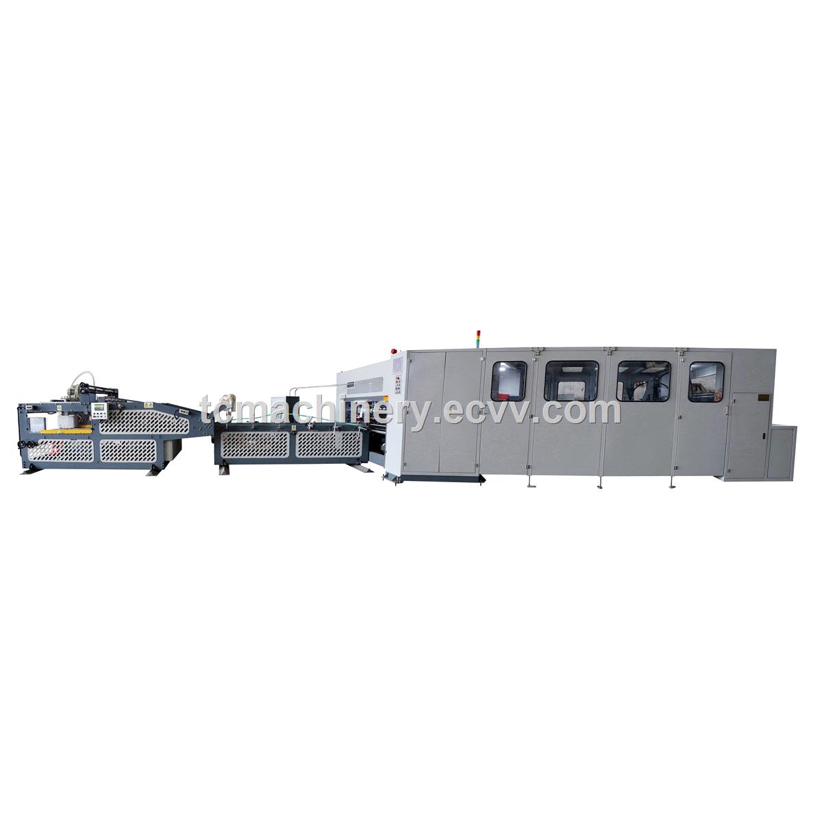 China manufacturer factory automatic carton box corrugated paperboard gluing stitching machine