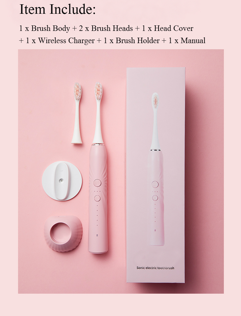 Inductive Charging Portable Toothbrush Cordless Sensitive Oral Electric Toothbrush with Brush Holder