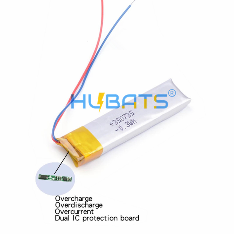 Hubats 350735 37V 80mAh 03Wh Lipo rechargeable Battery For JBR Sport Stereo Wireless Plus Voyager Legend HS11 CPL556