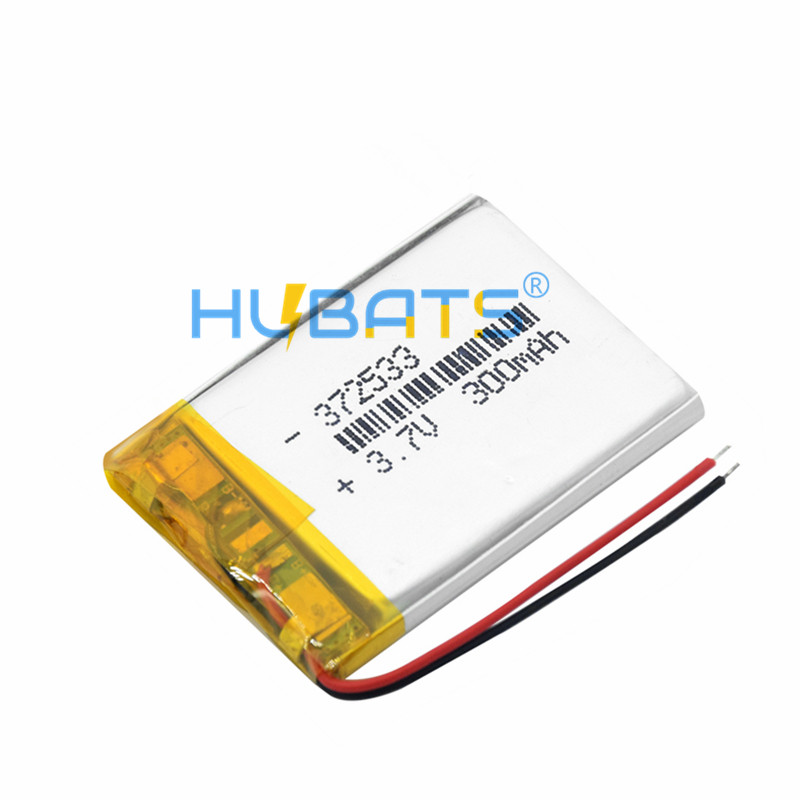 Hubats 372533 300mAh Lithium Polymer rechargeable battery Lipo cell for cordless phone Pager