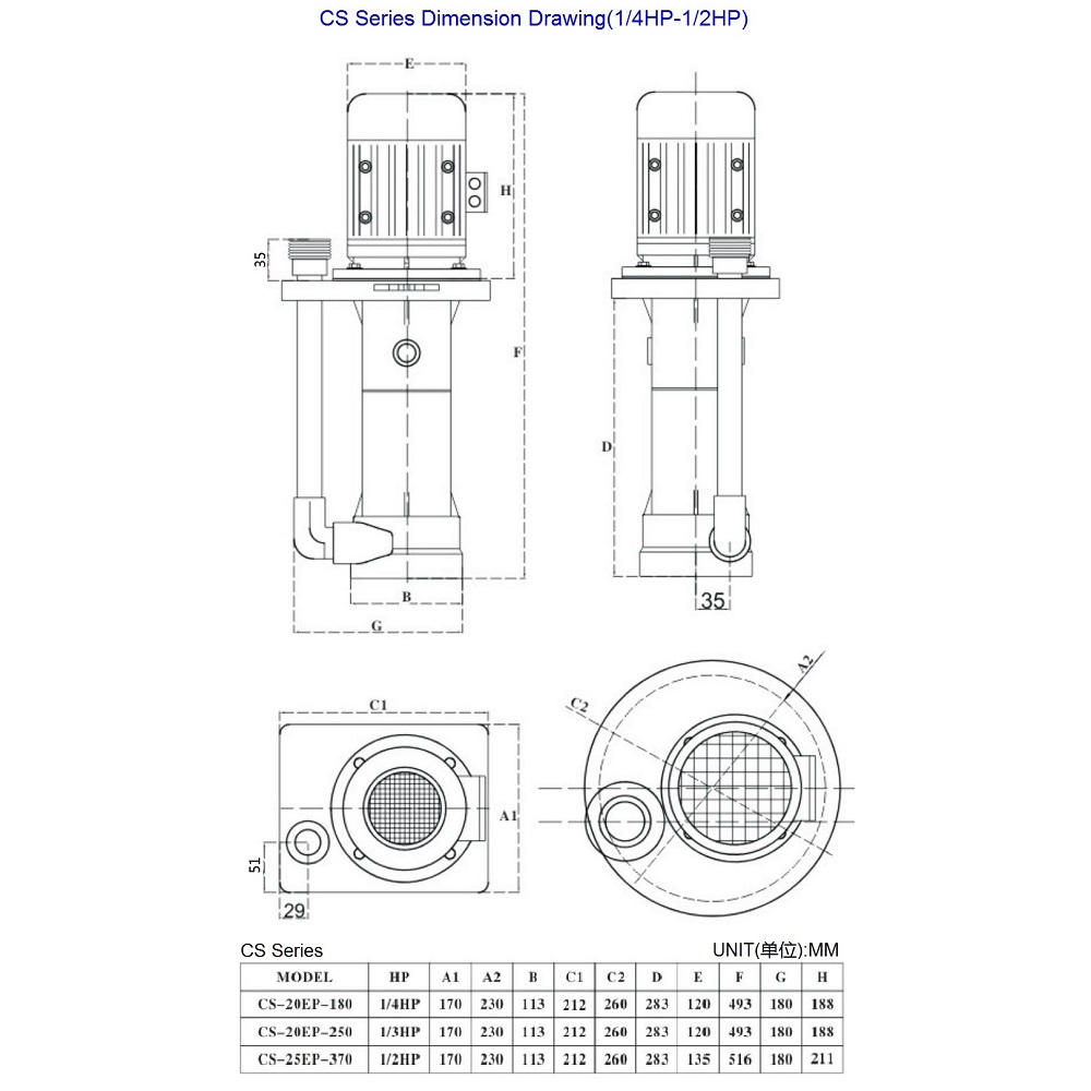 CS 1412HP Vertical Electroplating Process Acid PP FRPP Circulating Chemical Pump