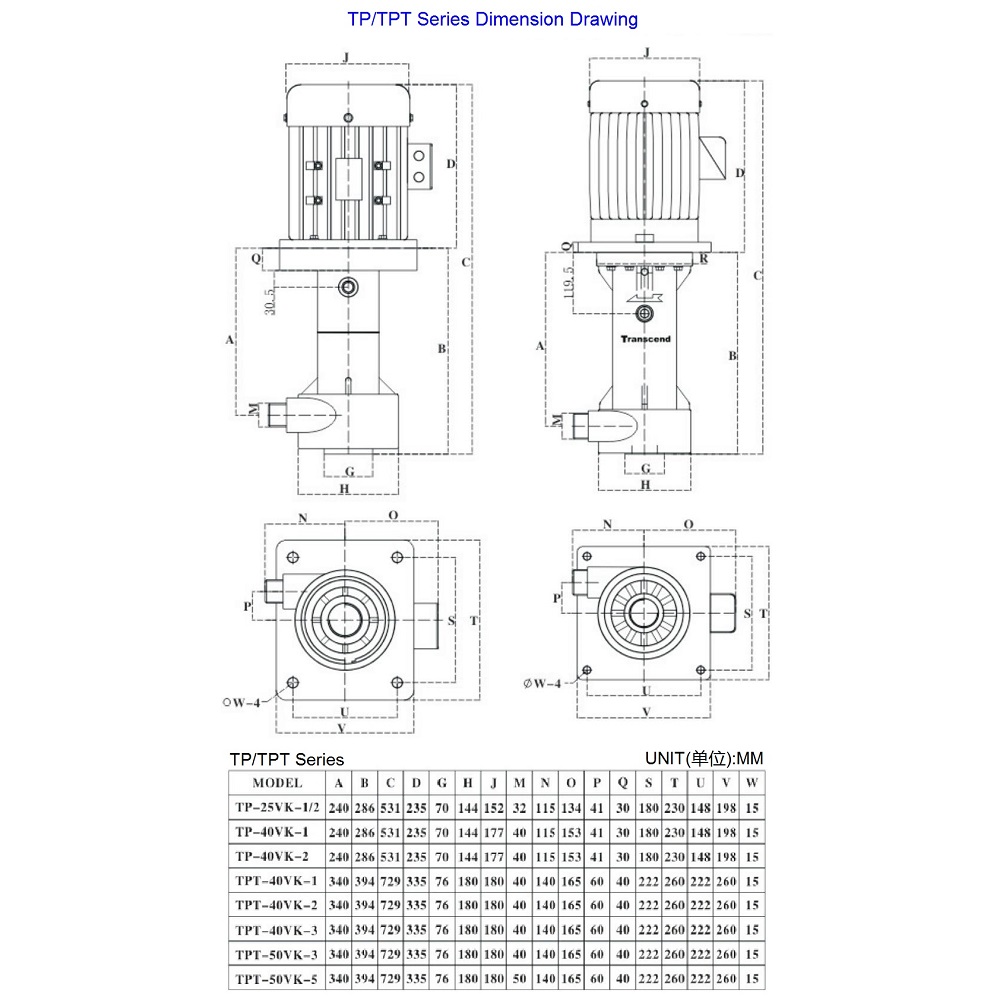 TP 121HP Acidalkali resistant tank vertical pump