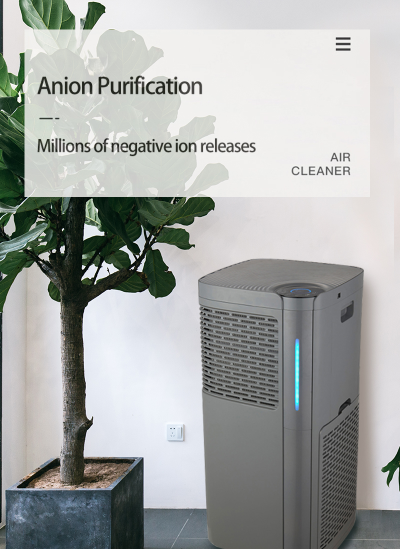 2021 New High Quality H13 HEPA Ionization UVC 3in1 Technology PM25 Home Air Purifier