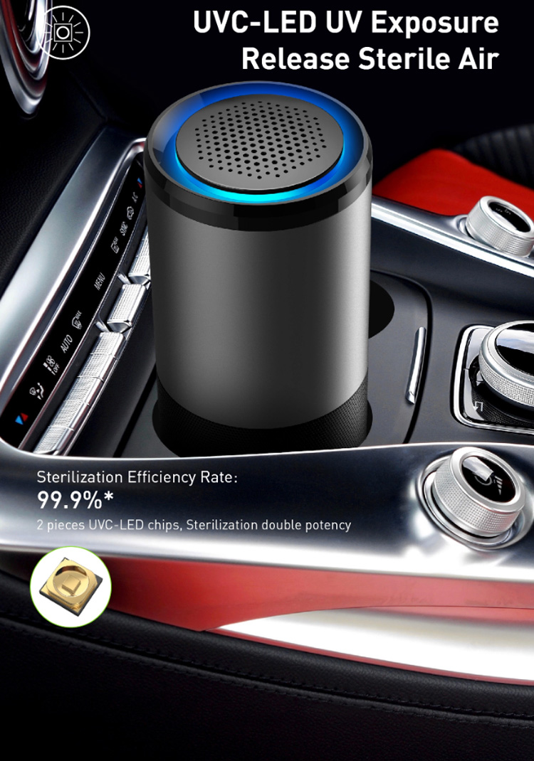 High Quality 2021 Portable USB OZONE Generator Real HEPA Filter Mini Car Air Purifier