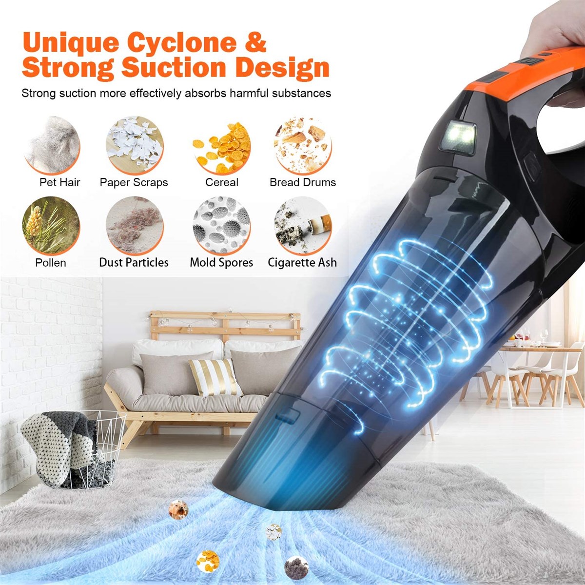 Mini High Wireless vacuum cleaner Wet and Dry Cord Cordless Portable Car home hand held Vacuum dust catcher pet suction