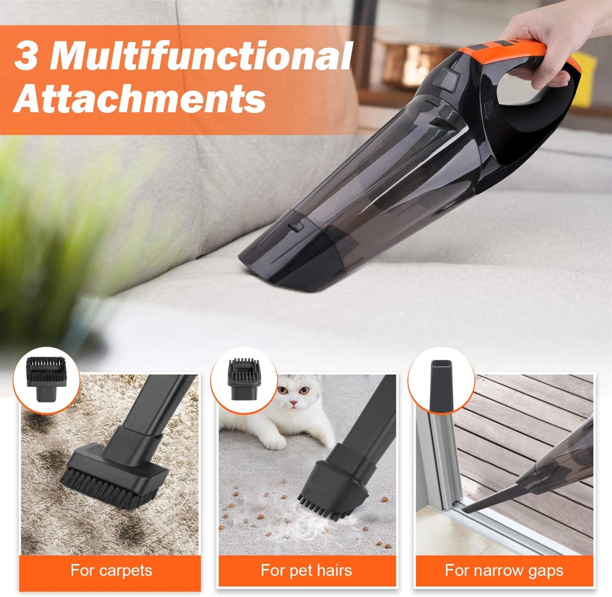 Mini High Wireless vacuum cleaner Wet and Dry Cord Cordless Portable Car home hand held Vacuum dust catcher pet suction