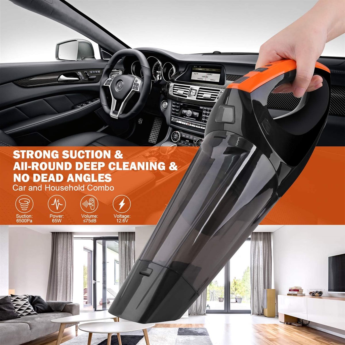Mini High Wireless vacuum cleaner Wet and Dry Cord Cordless Portable Car home hand held Vacuum dust catcher pet suction
