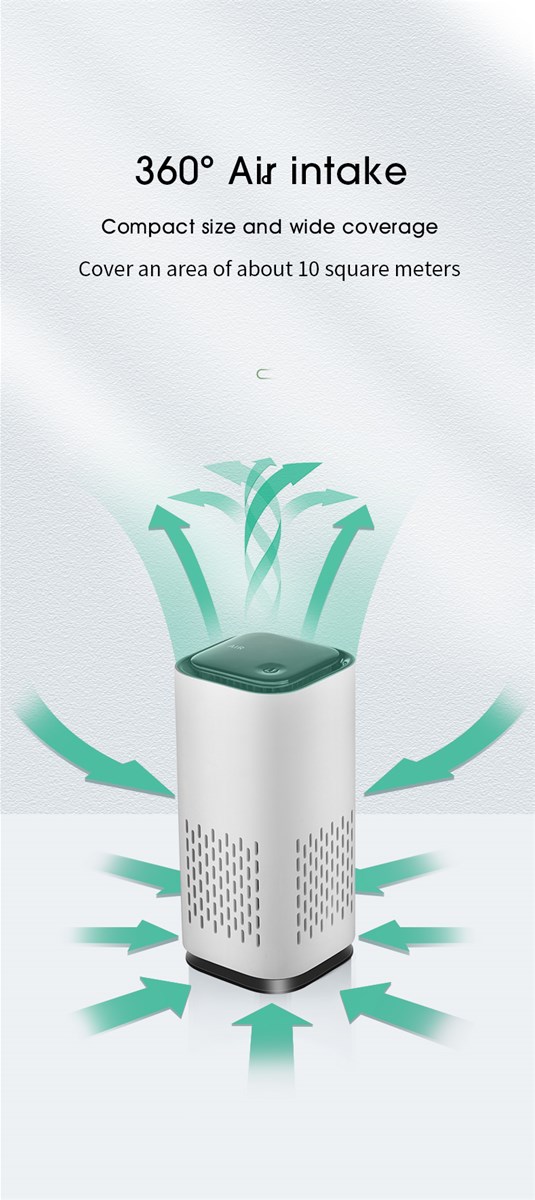 Mini Portable 2021 New Design Car Air Purifier with USB Cable Charging