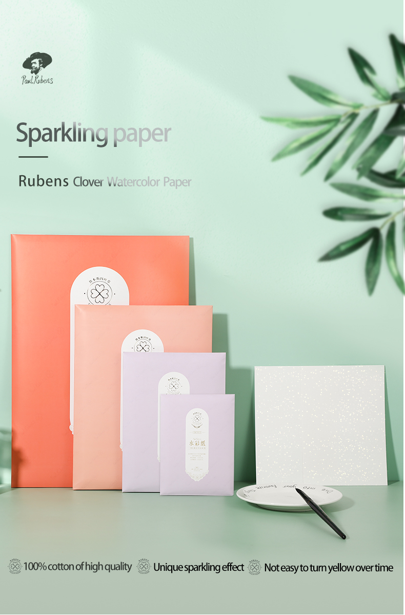 Official Paul Rubens Watercolor Paper 100 Cotton 300g Glitter Professional Water Color Paper for Artist