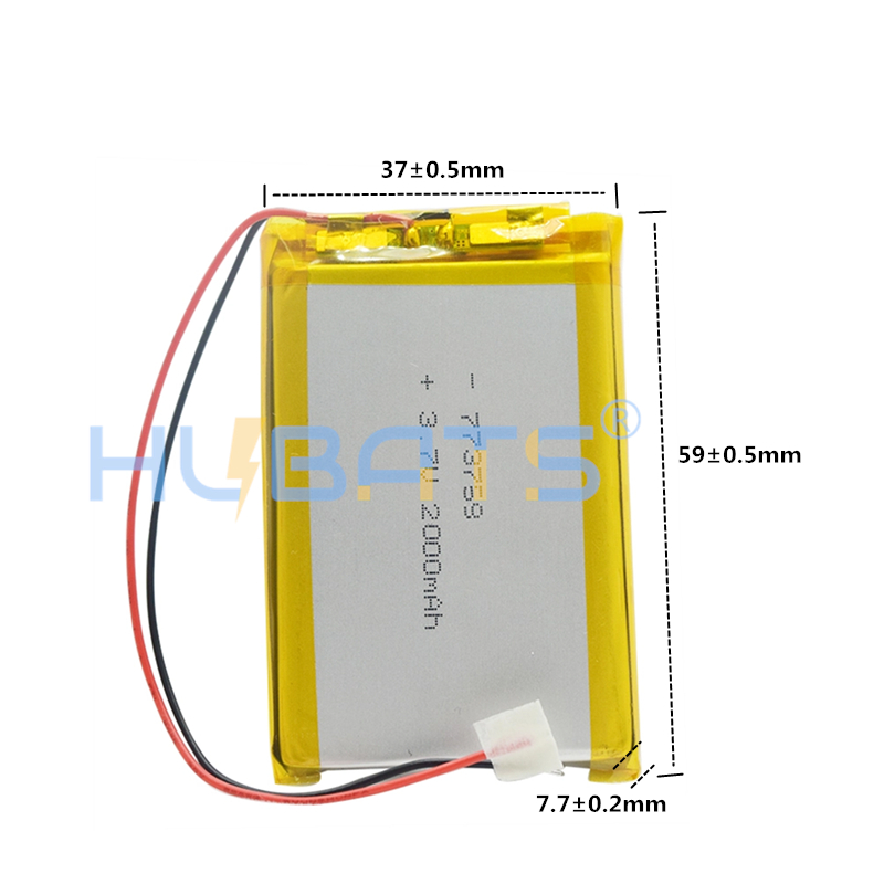 Hubats 773759 2000mah 37v rechargeable polymer lithium battery for fish flutter electric fish machi