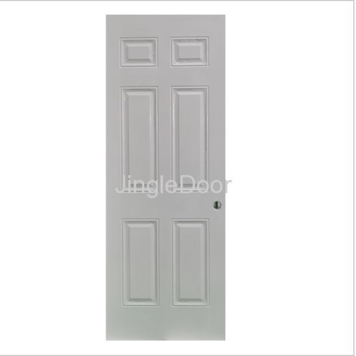 6 panel steel door with PU China