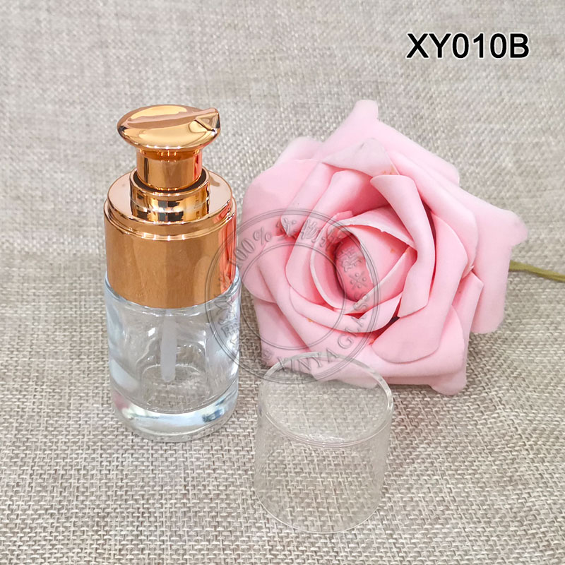 15ml 30ml Liquid Foundation Pump Glass Bottles Press Sprayer Cosmetic
