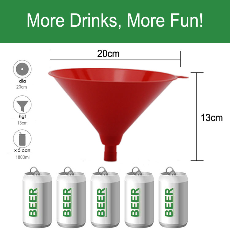 Beer Bong Funnel for Beer Pong Party Game black Single Hose Plastics custom