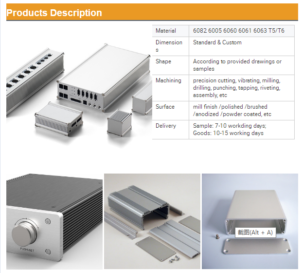 Quality OEM 6063 T5 waterproof aluminium alloy enclosure for electronics