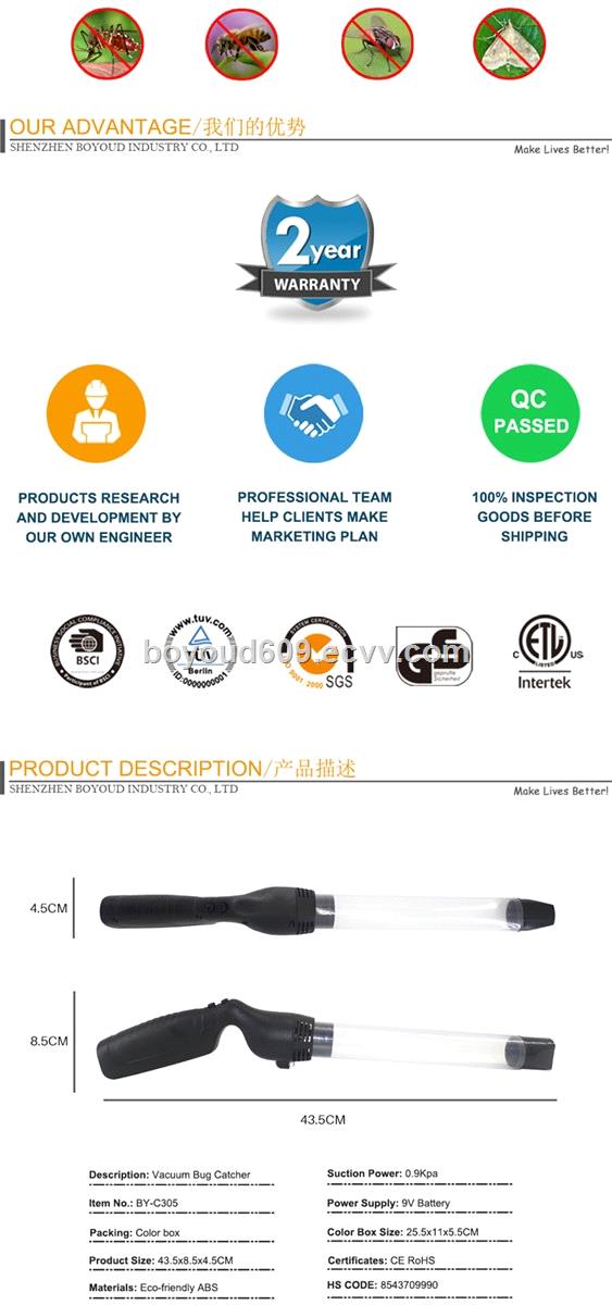 No Harm Handheld Bug Catcher Insect Catcher Spider Sucker with LED Light