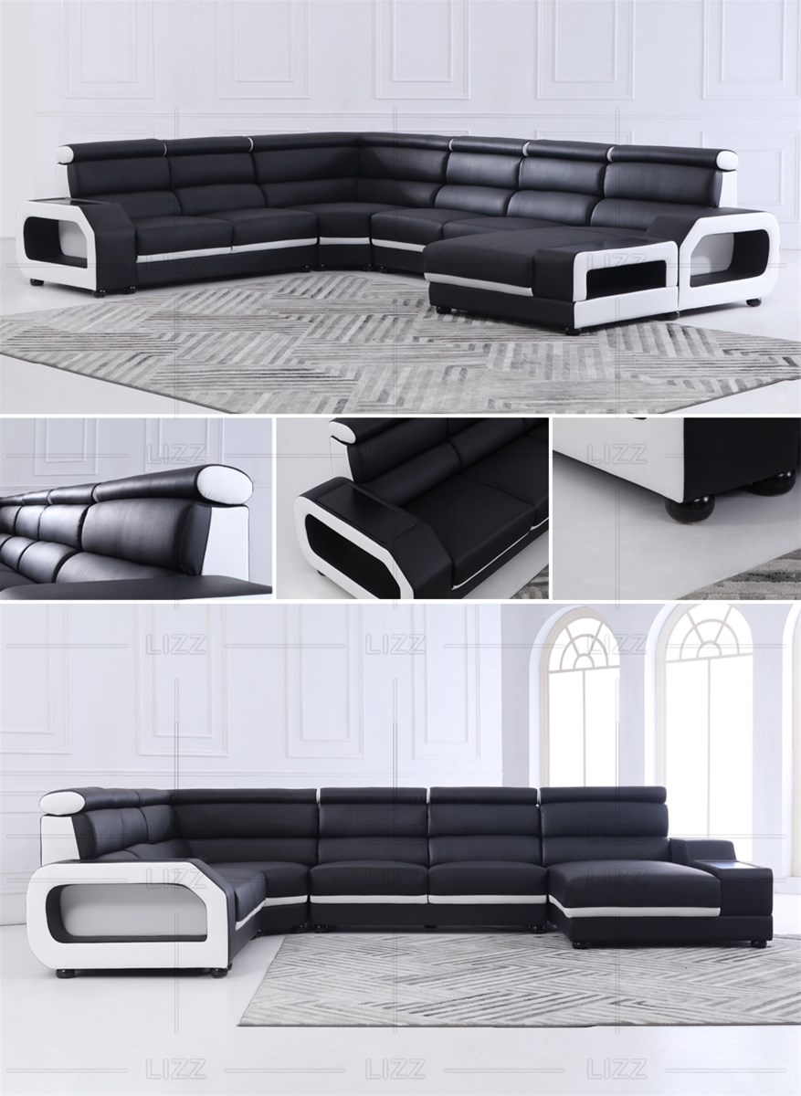 LIZZ LUXURY COUCH MADE IN FOSHAN LED LIGHT LIVING ROOM SECTIONAL