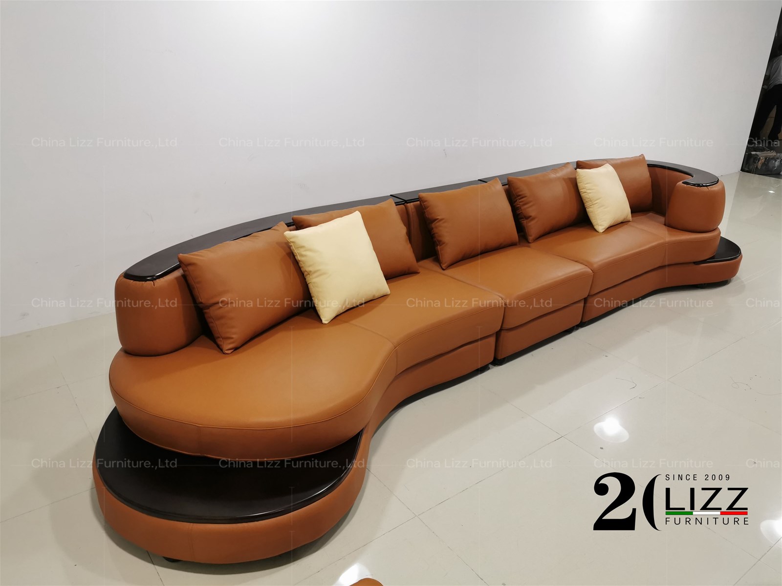 Modern leather large sectional and sofa