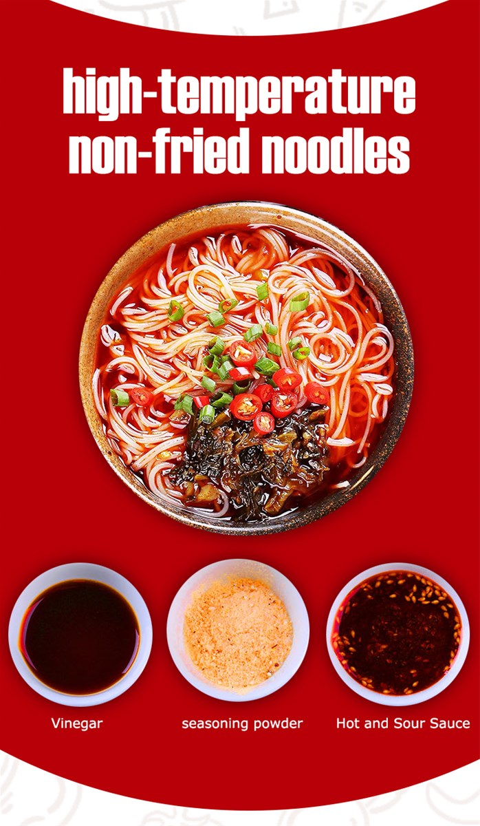 Hot and Sour Cold Rice Noodles Hot Selling Dehydrated Vegetables for Instant Noodles Bag OEM Nonfried