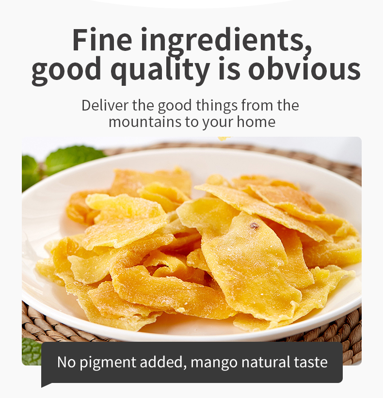 Asnn High Quality Chinese Snacks Soft Dried Mango Slices Original No Added Healthy Best Taste Dry Fruit
