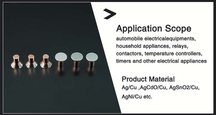 Factory Direct Sale Wholesale customized Electrical Silver Contact rivet for relay switch