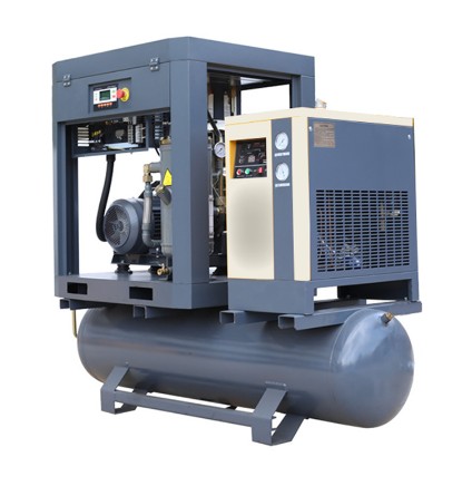 10hp 7bar Integrated screw air compressor with dryer and tank for sale