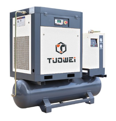 10hp 7bar Integrated screw air compressor with dryer and tank for sale