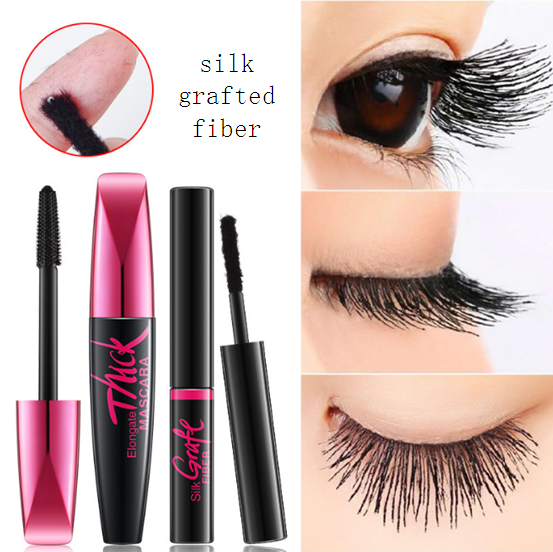 4D grafting mascara set of waterproof silicone brush heads longlasting and nonblooming two packs