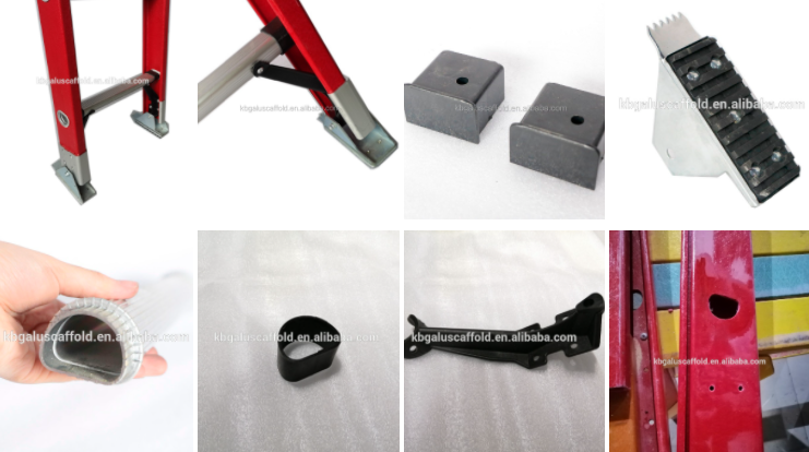 Red Color Full Insulation Fiberglass Straight Ladder