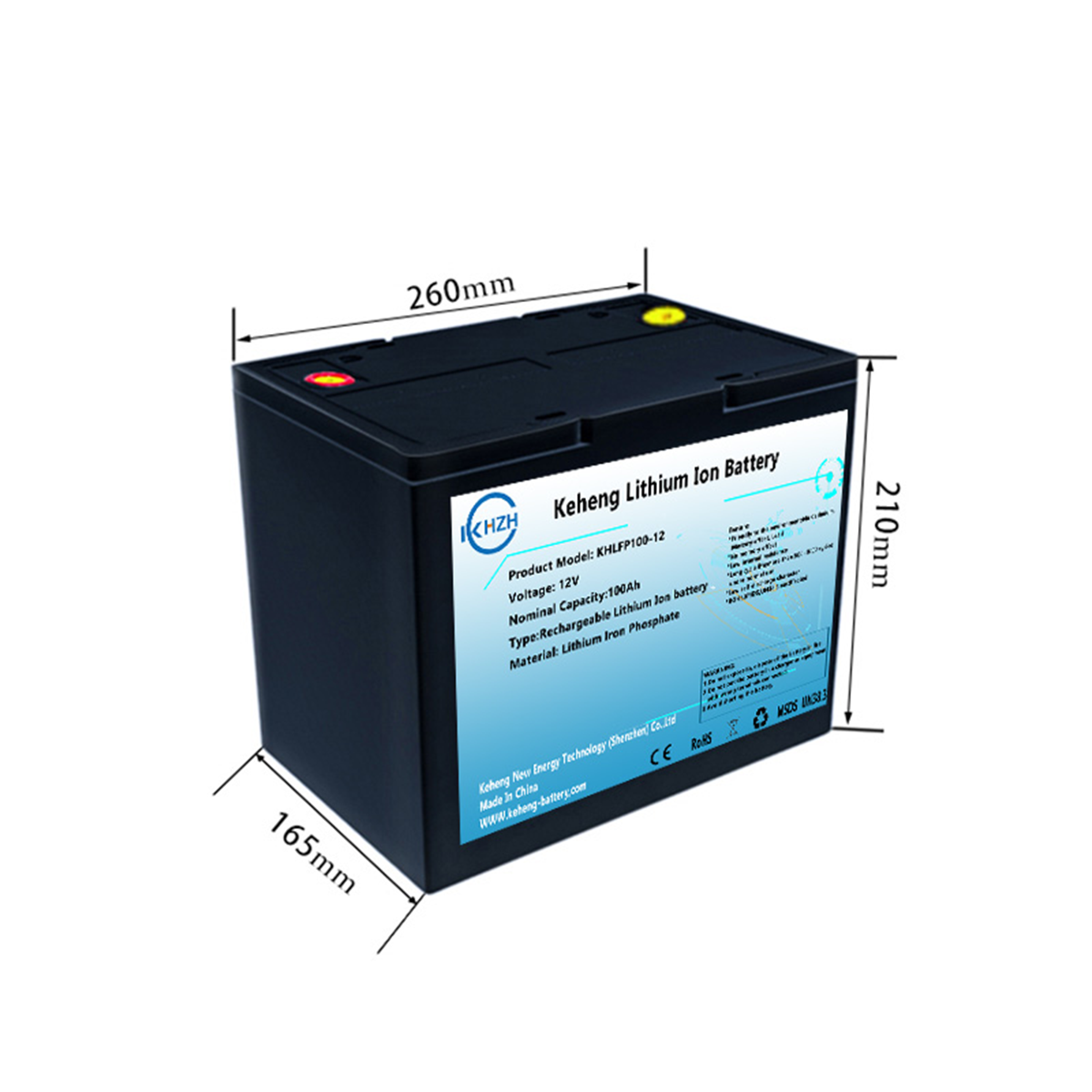 12V 100Ah lifepo4 lithium ion solar battery pack BMS with bluetooth
