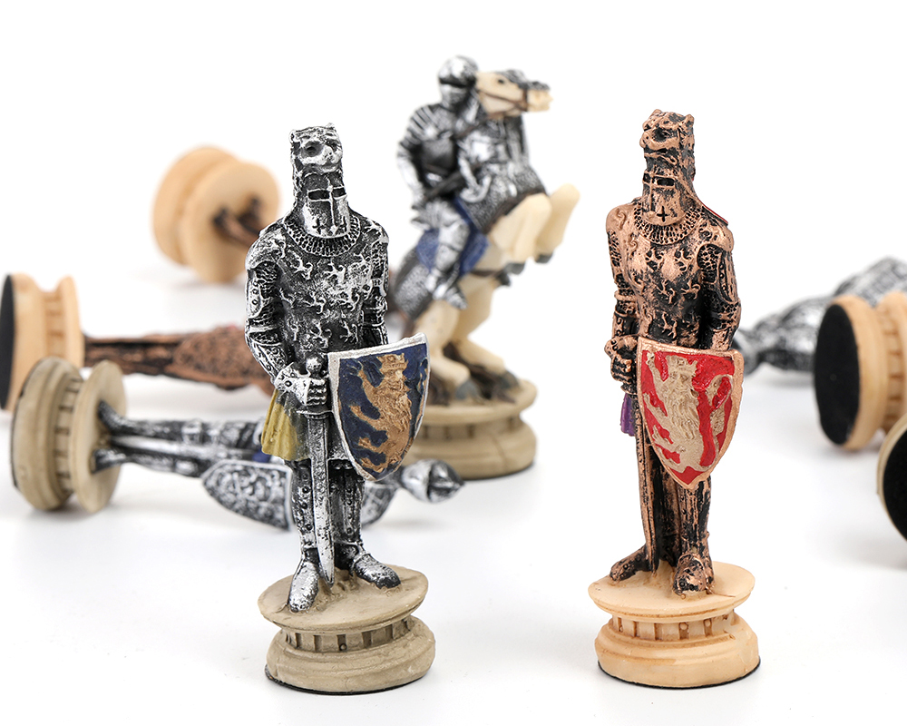 Medieval knight theme chess set