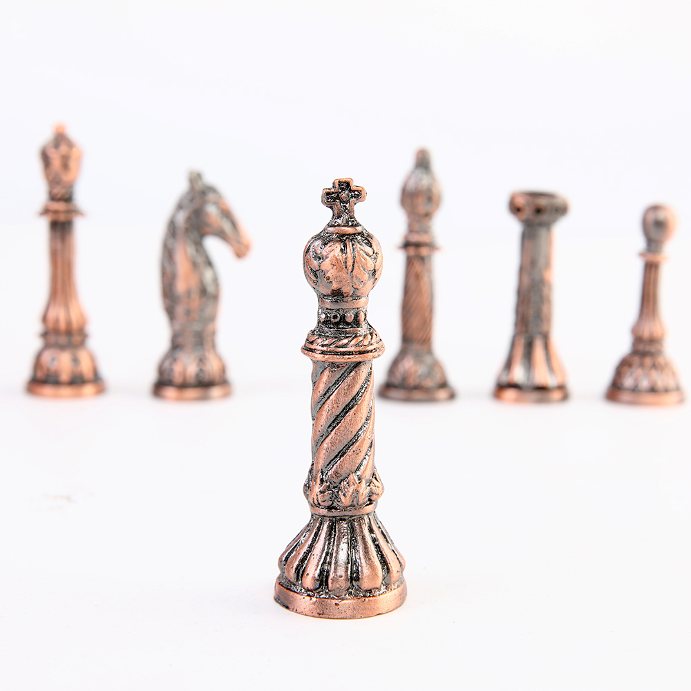 Metal Roman Column Theme chess set