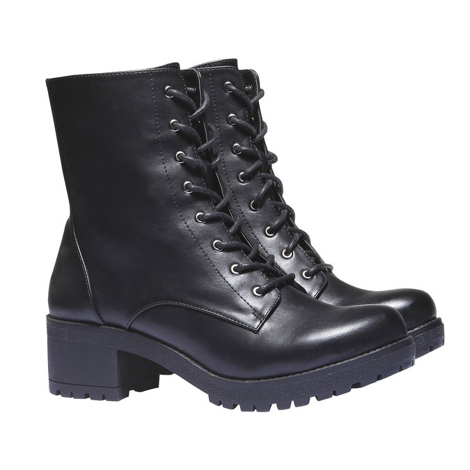 Ankle boots with truck sole and leather shoes