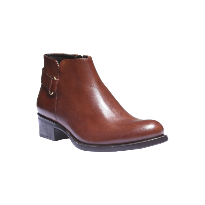 Anklecut leather shoes with a strap and leather shoes