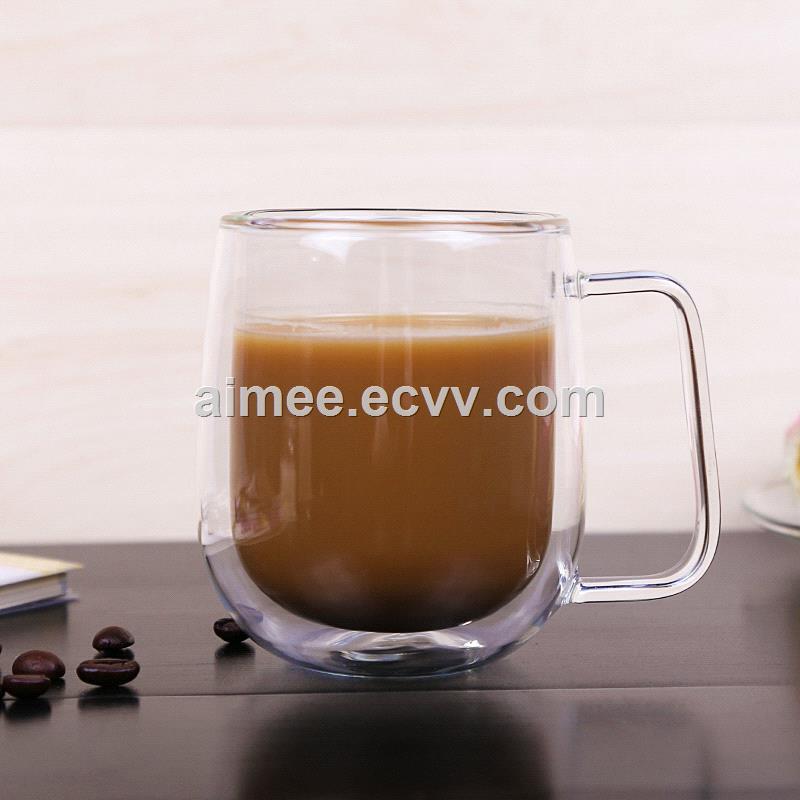 Factory wholesale double layer europeanstyle milkshake creative jelly eapresso bodum glass cups for Coffee