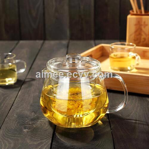Mushroom Shape Glass Cup For Drinking Glass Cup Teaset With Handle