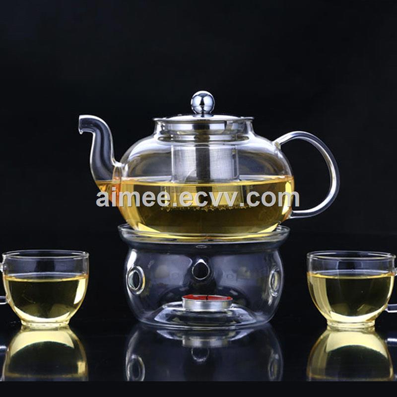 Heat Resistant Loose Leaf flower Borosilicate Glass Teapot clear teapot Glass Teapot