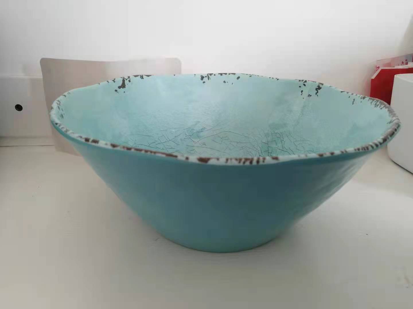 melamine bowl serving bowl rust crack pattern