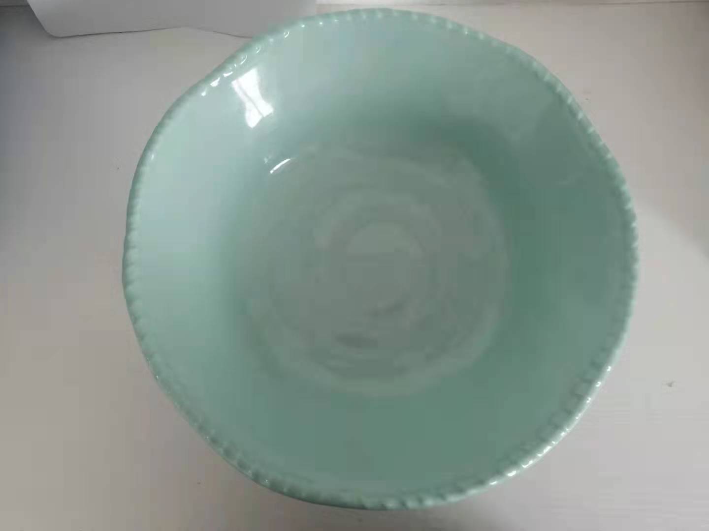 melamine big bowl serving bowl hammer with rope edge plain color