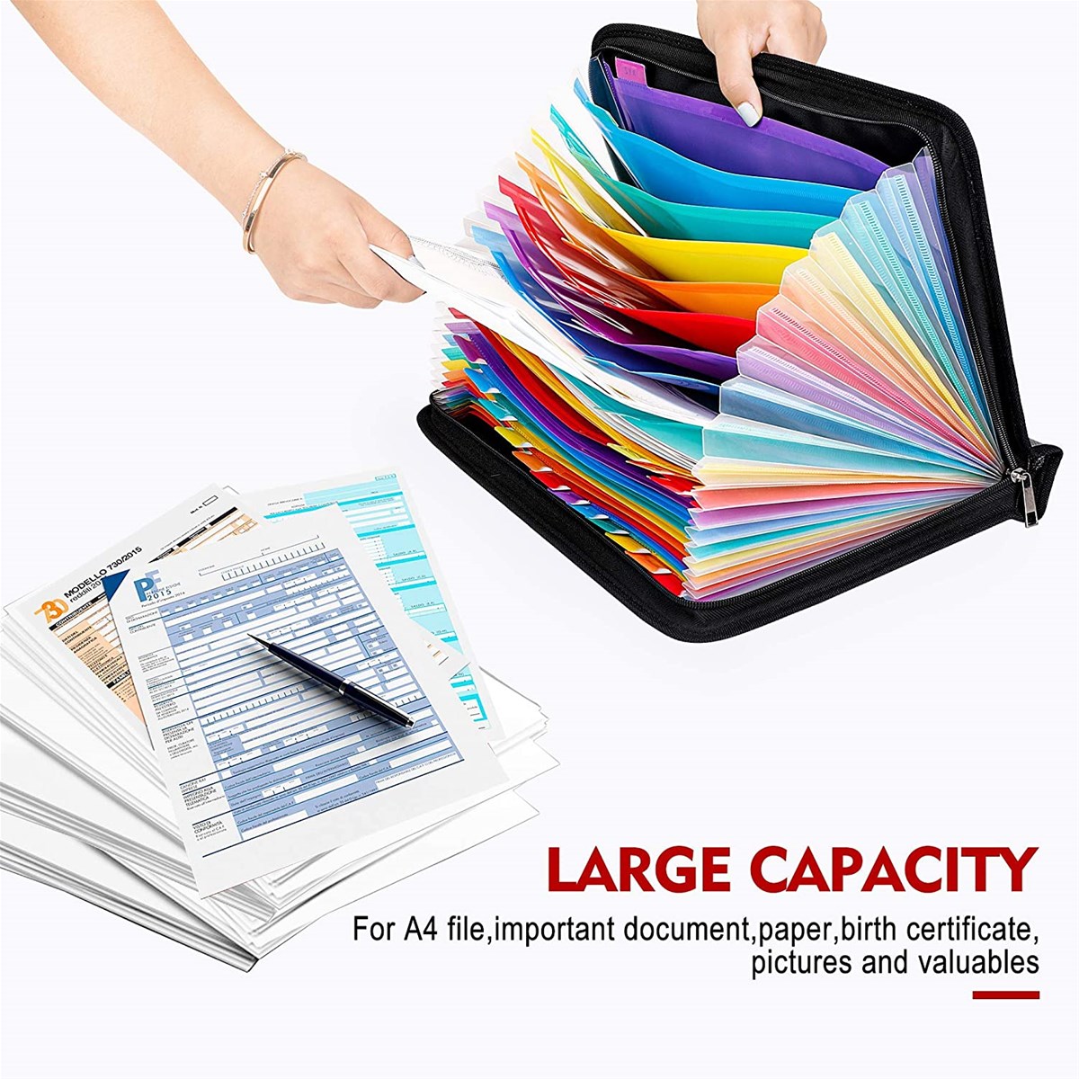 Document File Folder Expanding Organizer Pockets A4 Letter Size Paper Document Organizer