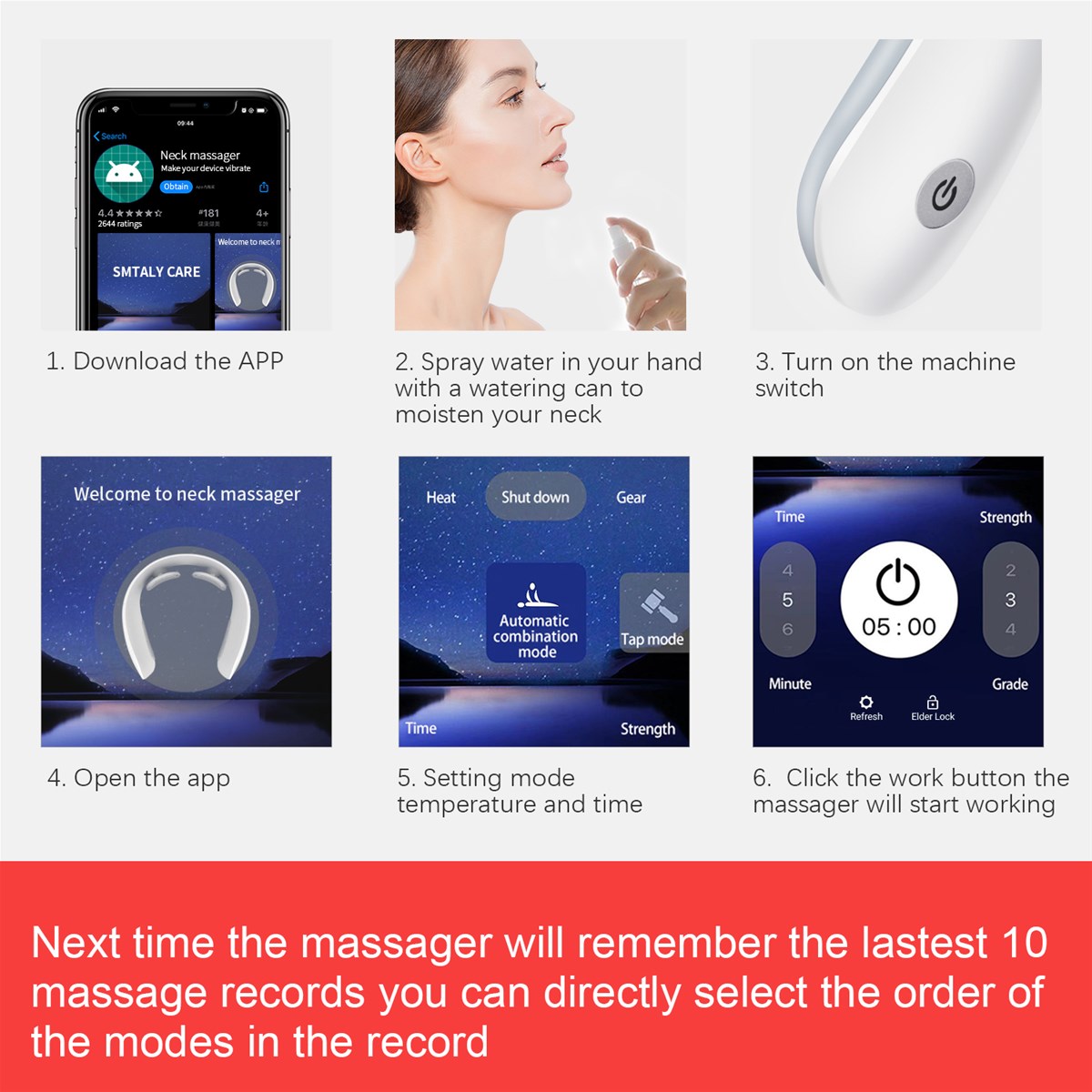 Electric Pulse Intelligent Portable Neck Massager for Women Men Dad Mum Gift